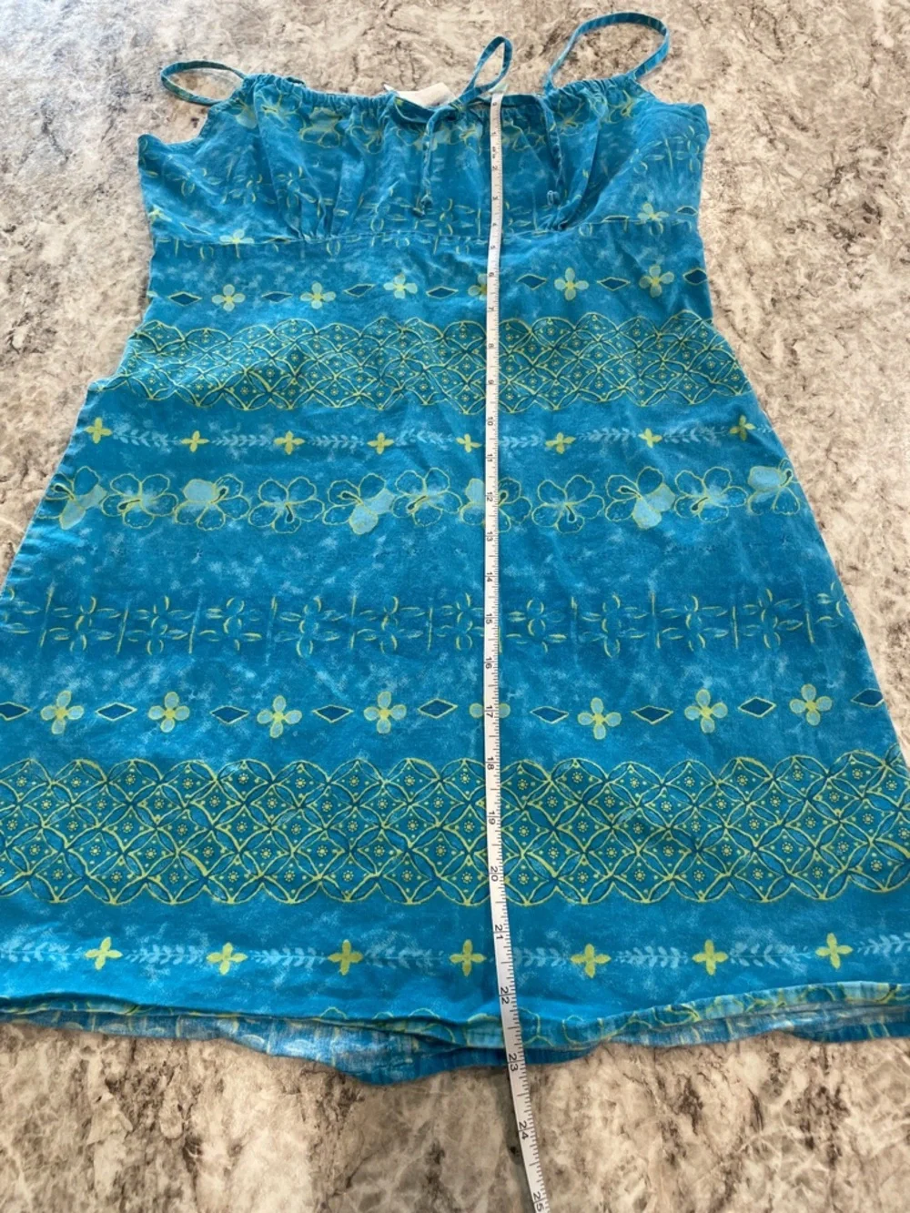 Y2K Blue Printed Spaghetti Strap Sundress Kids size large